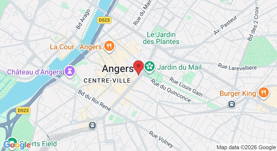 Plan d'accès au Black Peat, 2 Bd du Maréchal Foch à Angers